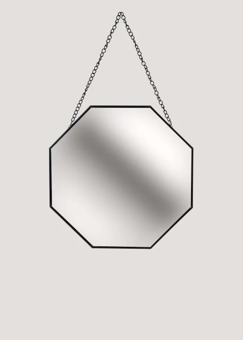 Black Hexagonal Mirror (25cm x 25cm) Image 1
