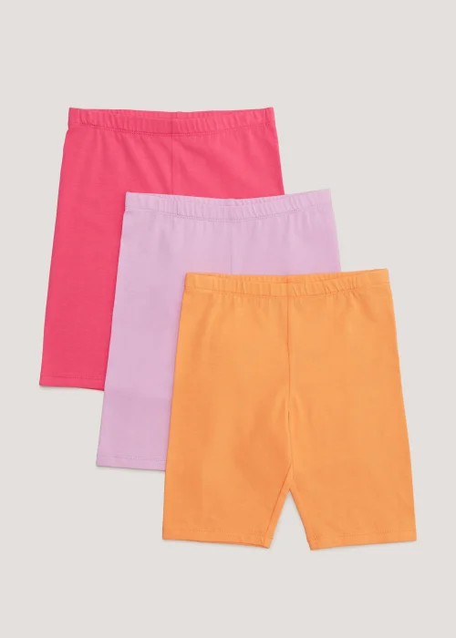 Girls 3 Pack Cycling Shorts (4-13yrs) - 8 Yrs Image 1