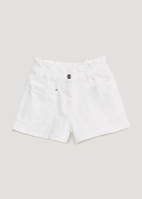 Girls White Paperbag Shorts (4-13yrs) - Age 4 Years Image 1