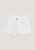 Girls White Paperbag Shorts (4-13yrs) - Age 4 Years Image 1