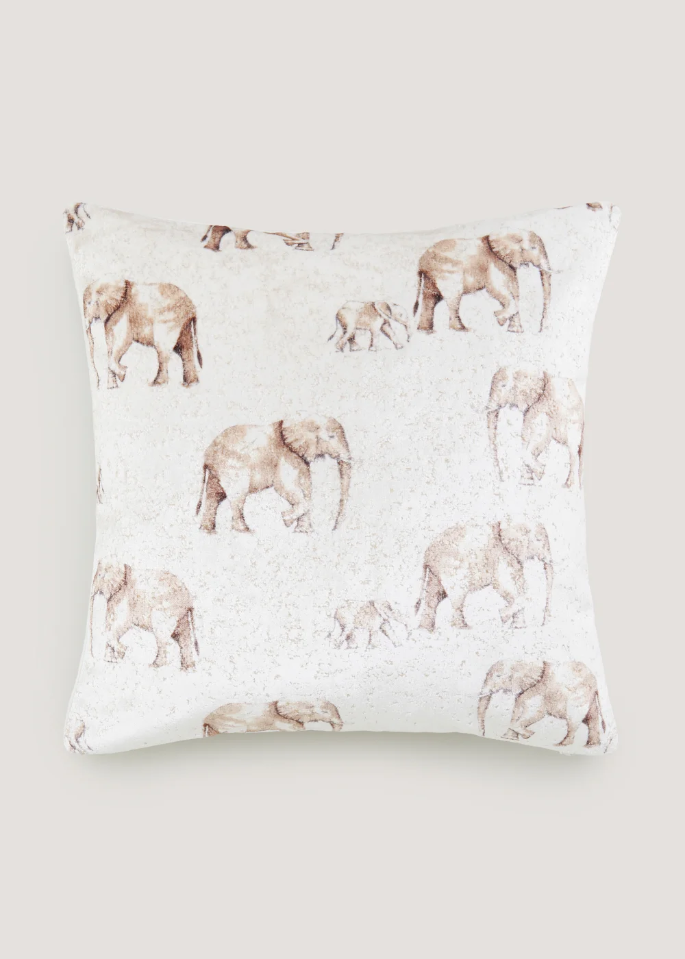 White Elephant Velvet Cushion (43cm x 43cm) Image 1