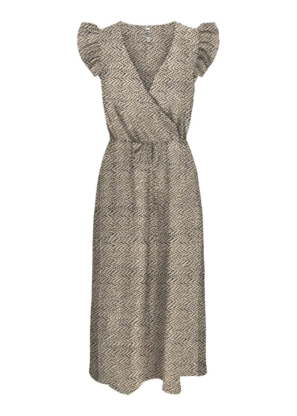 JDY Nolia Beige Print Short Sleeve Midi Dress - 8 Image 2