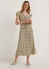 JDY Nolia Beige Print Short Sleeve Midi Dress - 8 Image 1