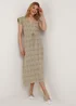JDY Nolia Beige Print Short Sleeve Midi Dress - 8 Image 4