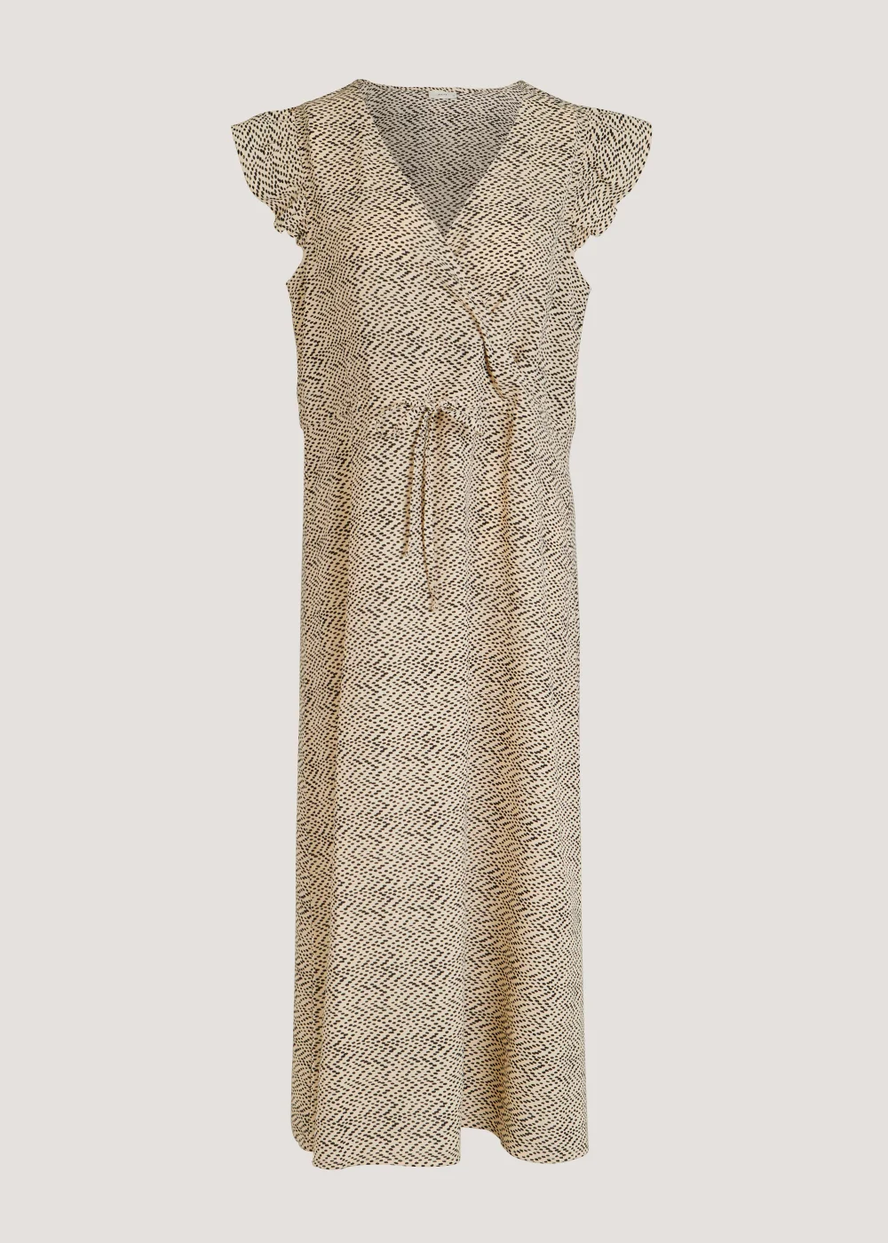 JDY Nolia Beige Print Short Sleeve Midi Dress - 8 Image 5