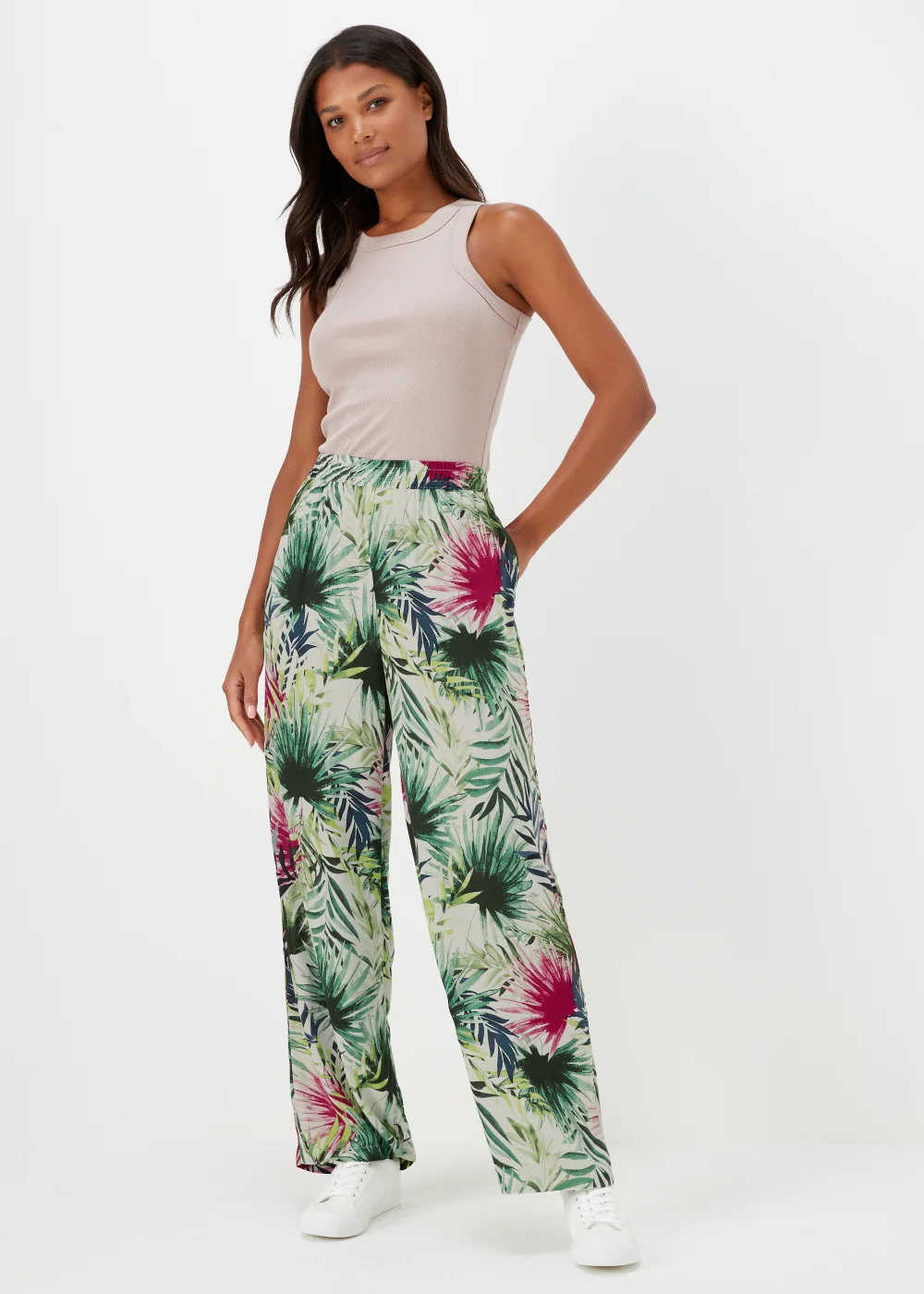 JDY Bora Multicoloured Floral Wide Leg Trousers - 10 Image 1