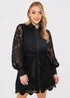 In The Style Jac Jossa Black Lace Belted Shirt Dress - 8 Image 3
