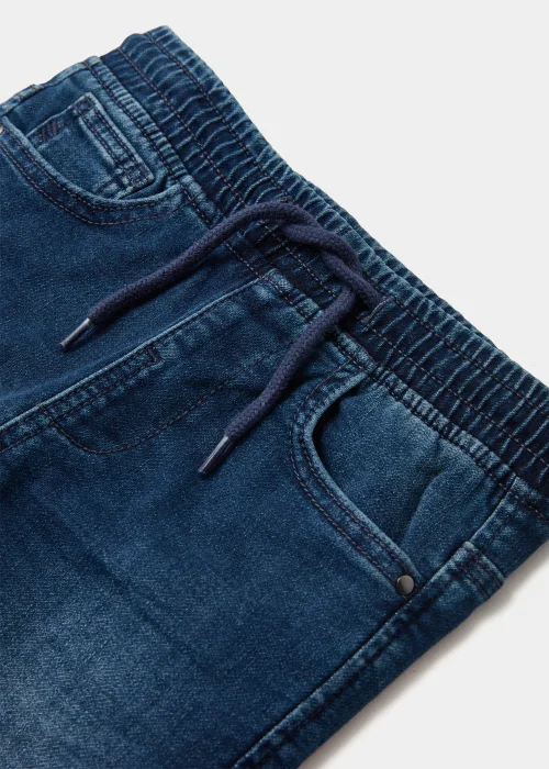 Boys Dark Wash Jersey Denim Cuffed Jeans (4-13yrs) - 8 Yrs Image 2