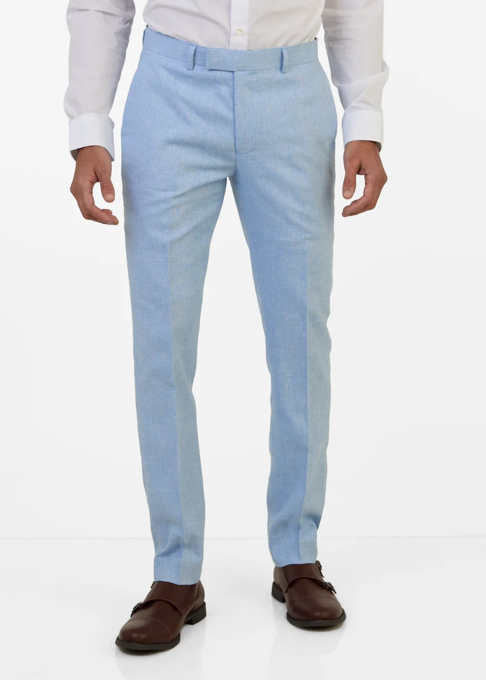 Broken Stitch Derbyshire Blue Slim Fit Suit Trousers - 32 Waist 29 Leg Image 2