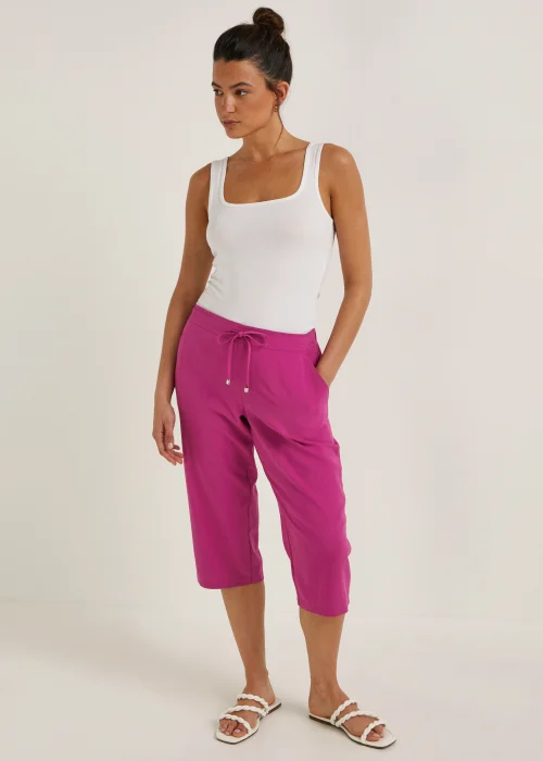 Fuchsia Cropped Trousers - Size 10 Image 1
