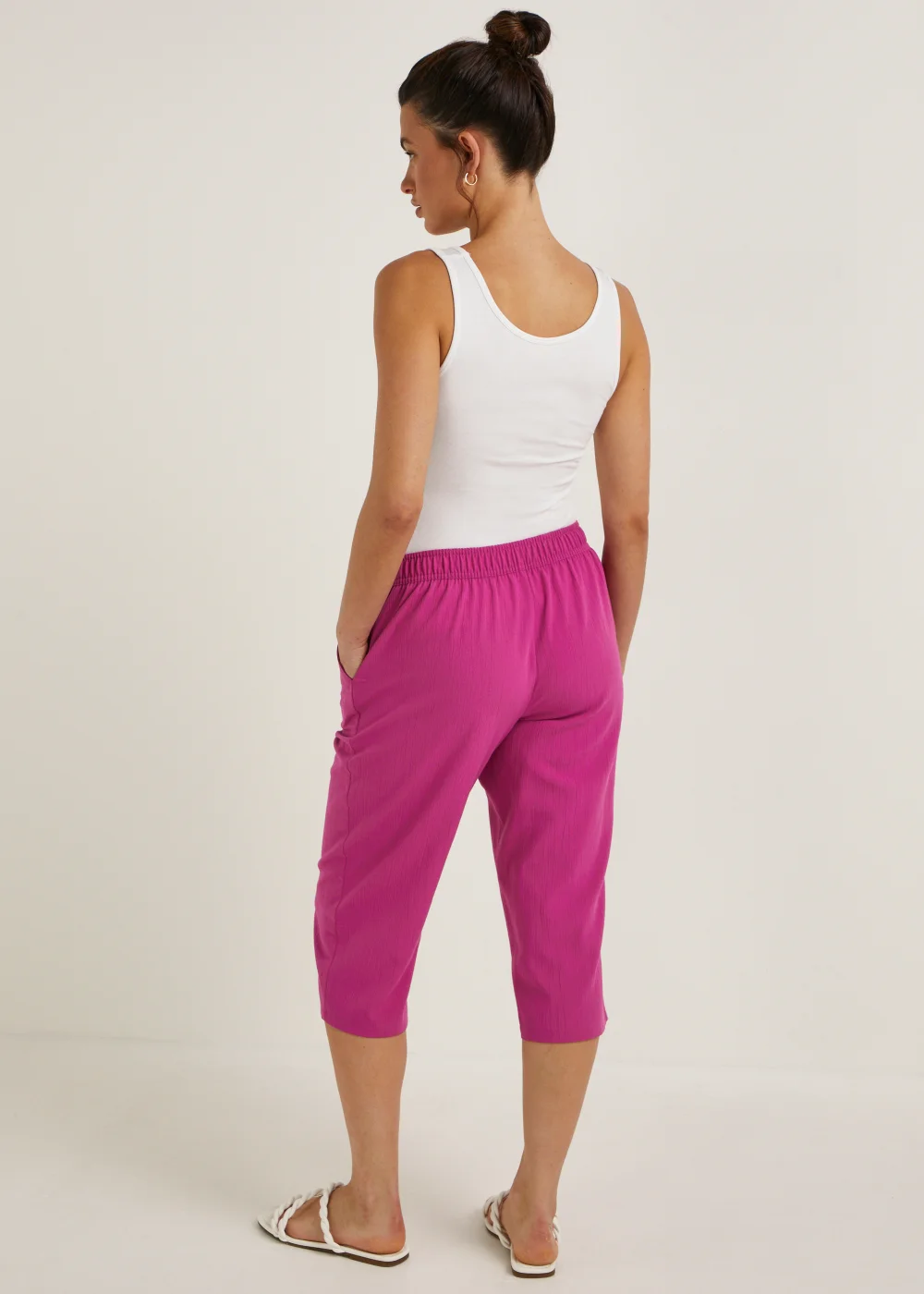 Fuchsia Cropped Trousers - Size 10 Image 2