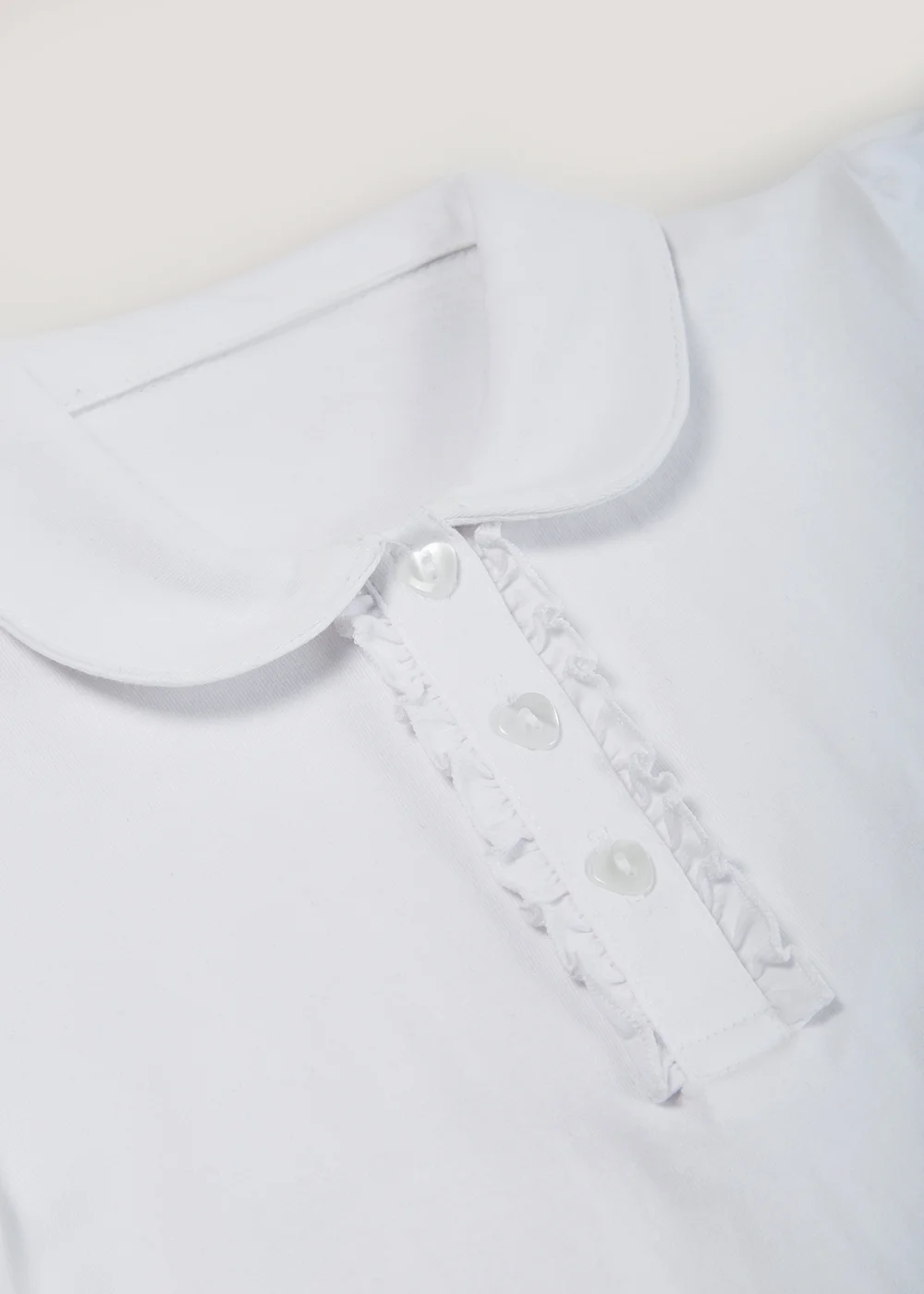 Girls White Jersey School Polo Shirt (3-13yrs) - 3 Yrs Image 2