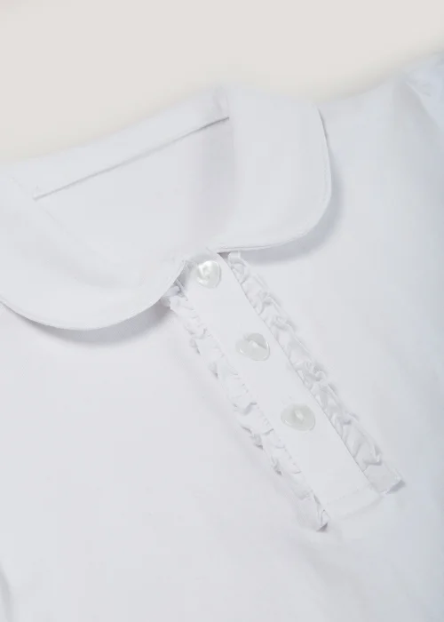 Girls White Jersey School Polo Shirt (3-13yrs) - 3 Yrs Image 2