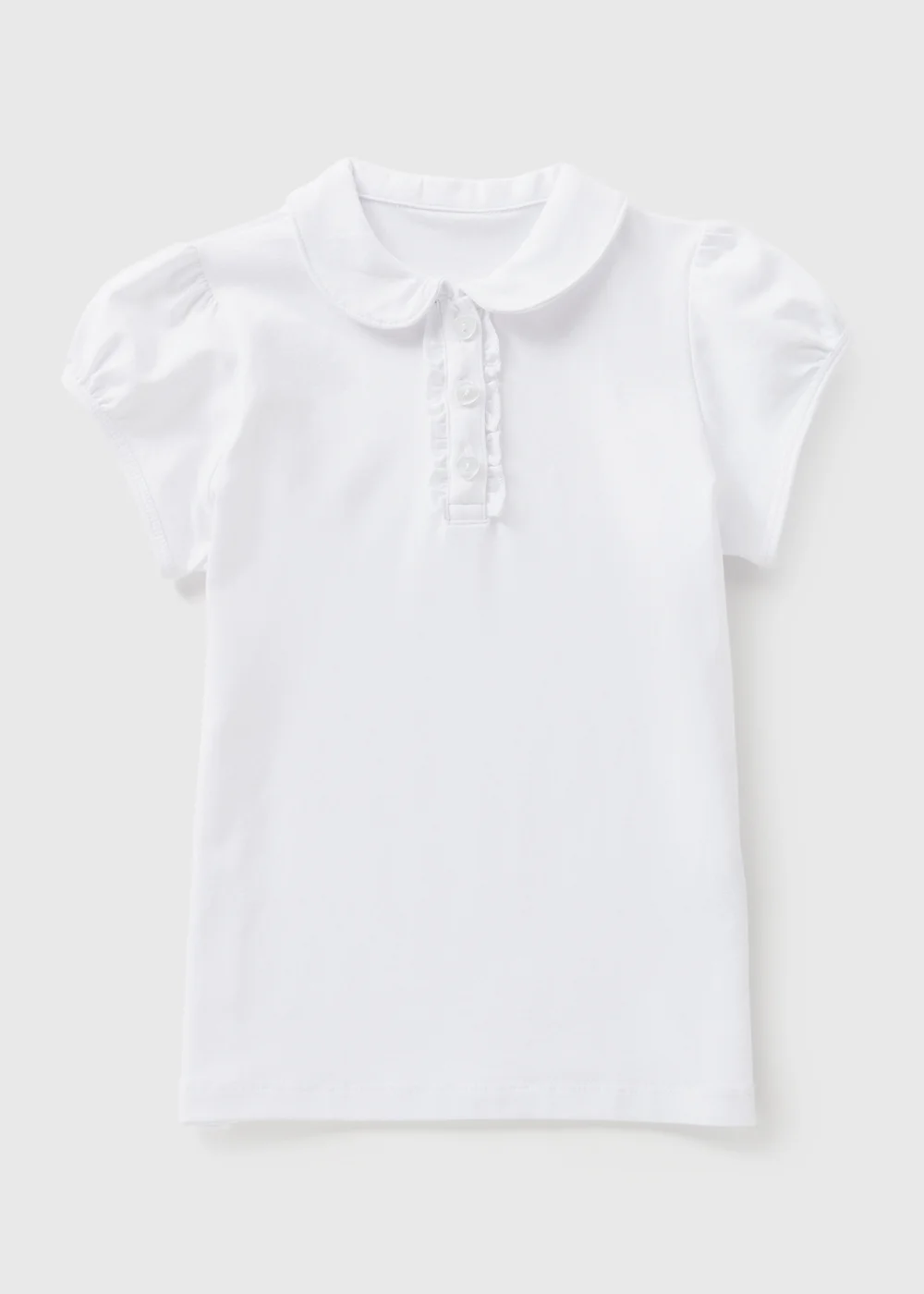 Girls White Jersey School Polo Shirt (3-13yrs) - 3 Yrs Image 1