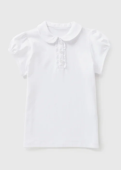 Girls White Jersey School Polo Shirt (3-13yrs) - 3 Yrs Image 1