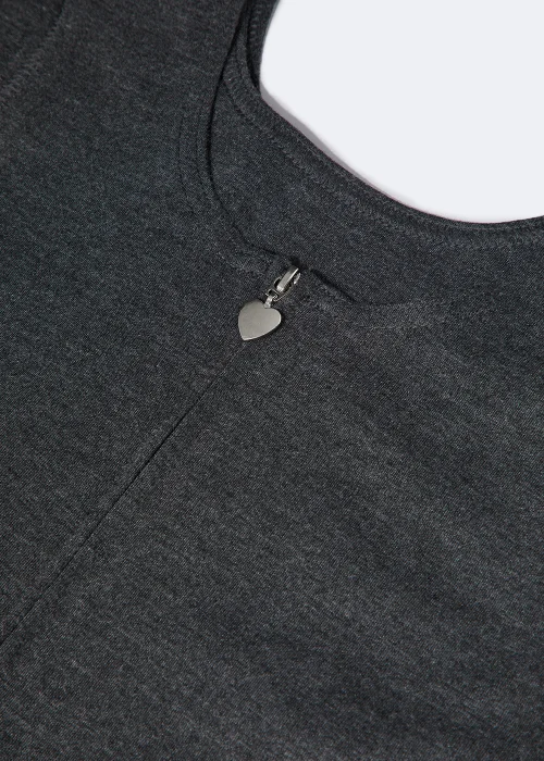 Girls 2 Pack Grey Zip Front Jersey Pinafores (3-9yrs) - 3 Yrs Image 2