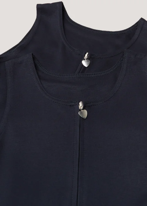Girls 2 Pack Navy Jersey School Pinafore (3-9yrs) - 3 Yrs Image 2