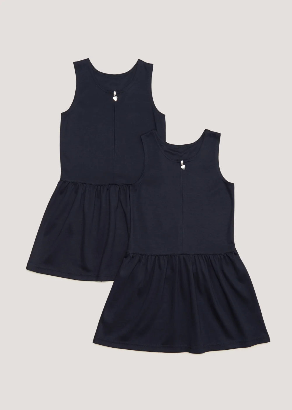 Girls 2 Pack Navy Jersey School Pinafore (3-9yrs) - 3 Yrs Image 1