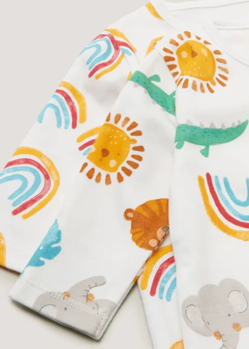 Baby 2 Pack Rainbow Sleepsuits (Newborn-23mths) - Newborn Image 2