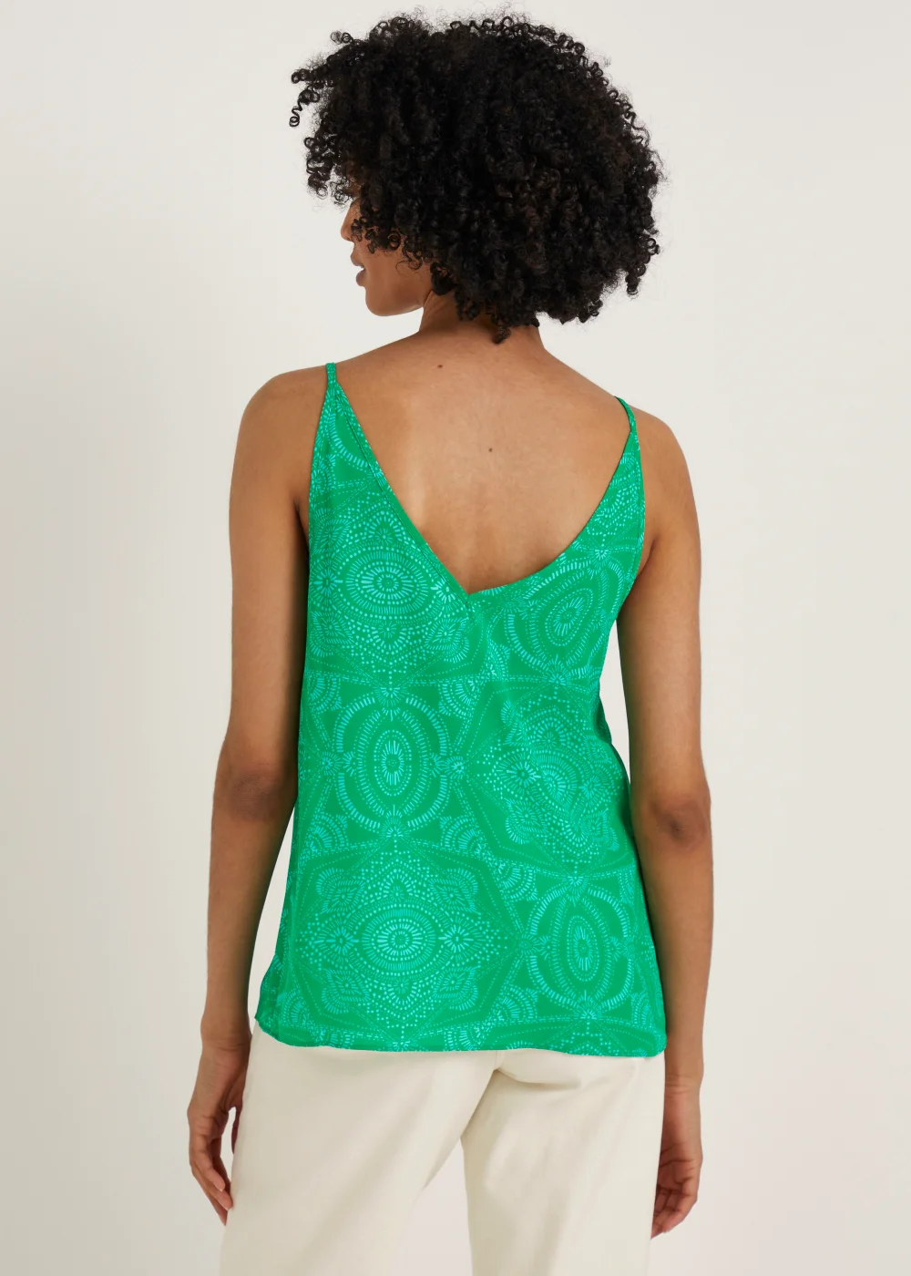 Green Tile Print Cami Top - Size 8 Image 2