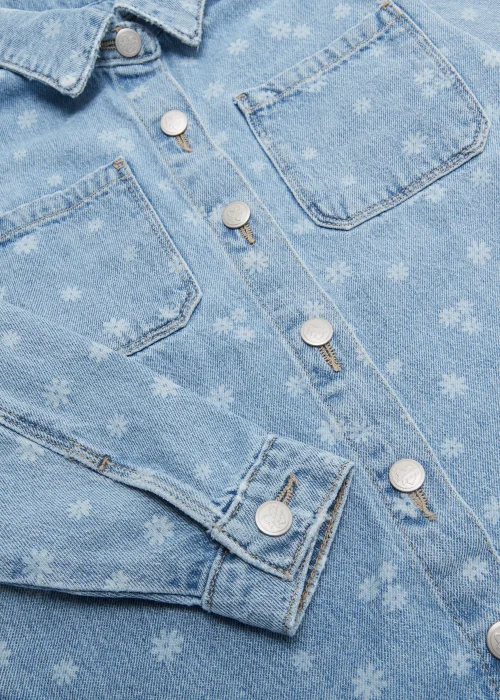 Girls Floral Denim Shacket (3-14yrs) - Age 7 Years Image 2