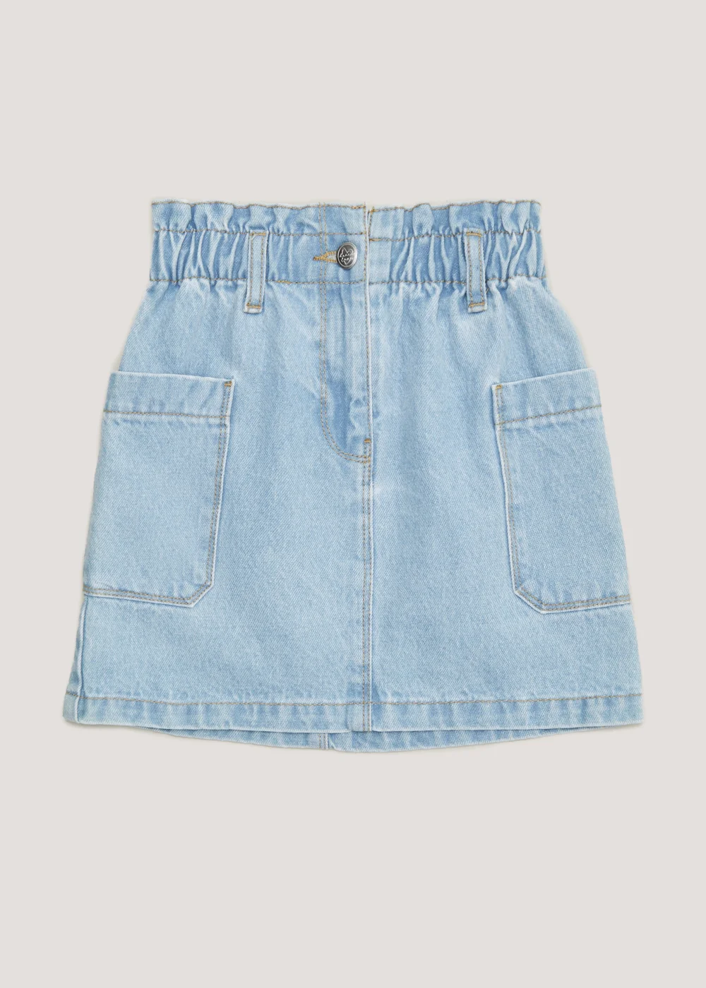 Girls Light Wash Paper Bag Denim Skirt (4-13yrs) - Age 4 Years Image 1