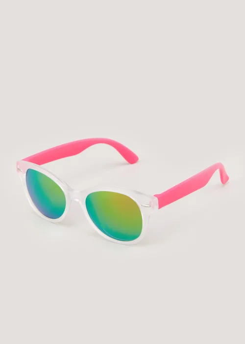 Kids White Frosted Round Sunglasses (3-10yrs) - One Size Image 1