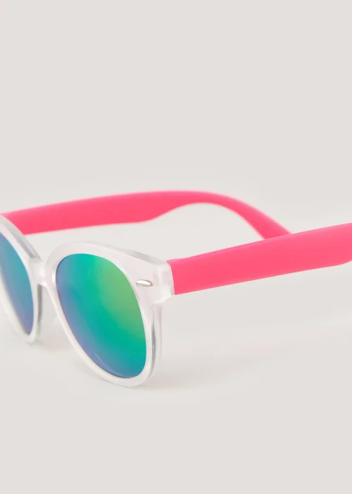 Kids White Frosted Round Sunglasses (3-10yrs) - One Size Image 2