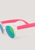 Kids White Frosted Round Sunglasses (3-10yrs) - One Size Image 2