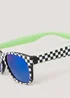 Kids Black Checker Board Print Sunglasses (3-10yrs) - One Size Image 2