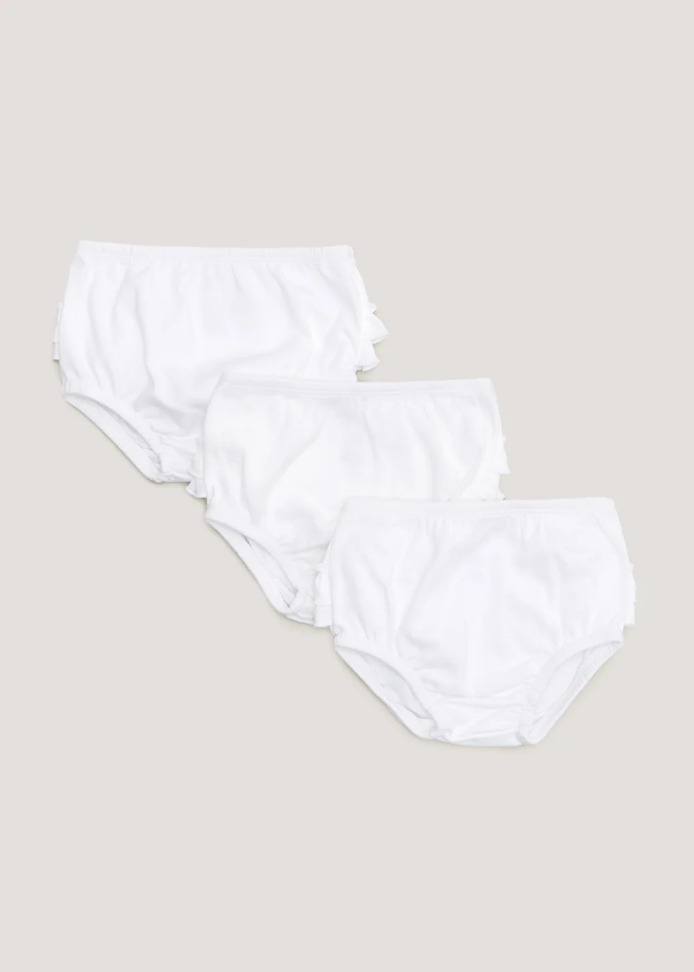 Baby 3 Pack White Frill Knickers (Newborn-23mths) - 0-3 months Image 1