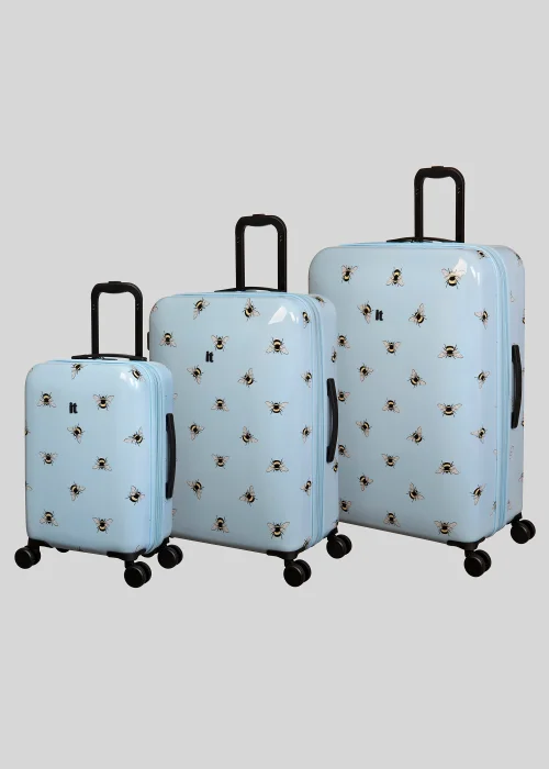 IT Luggage Blue Bee Print Suitcase - Cabin Image 1