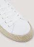 White Broderie Raffia Lace Up Espadrilles - Size 3 Image 2