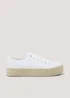 White Broderie Raffia Lace Up Espadrilles - Size 3 Image 1