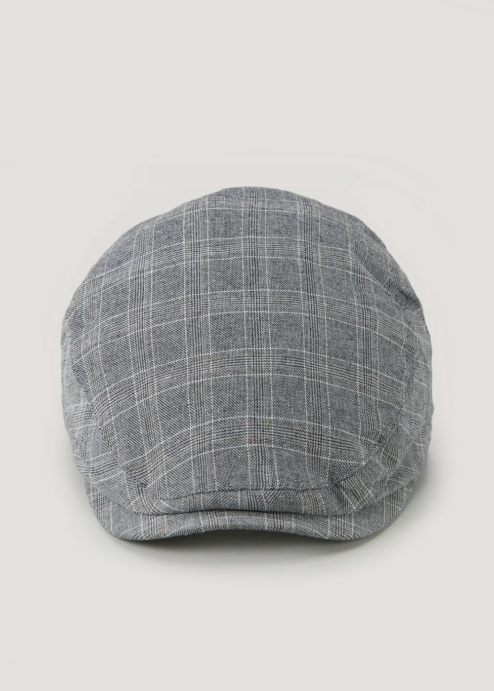 Grey Check Flat Cap - Small/Medium Image 1