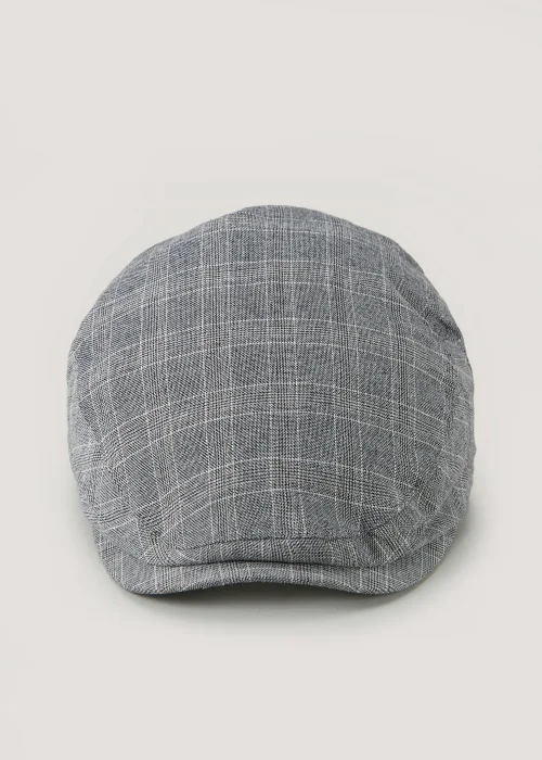 Grey Check Flat Cap - Small/Medium Image 1