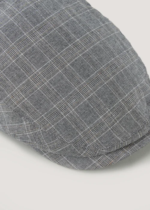 Grey Check Flat Cap - Small/Medium Image 2