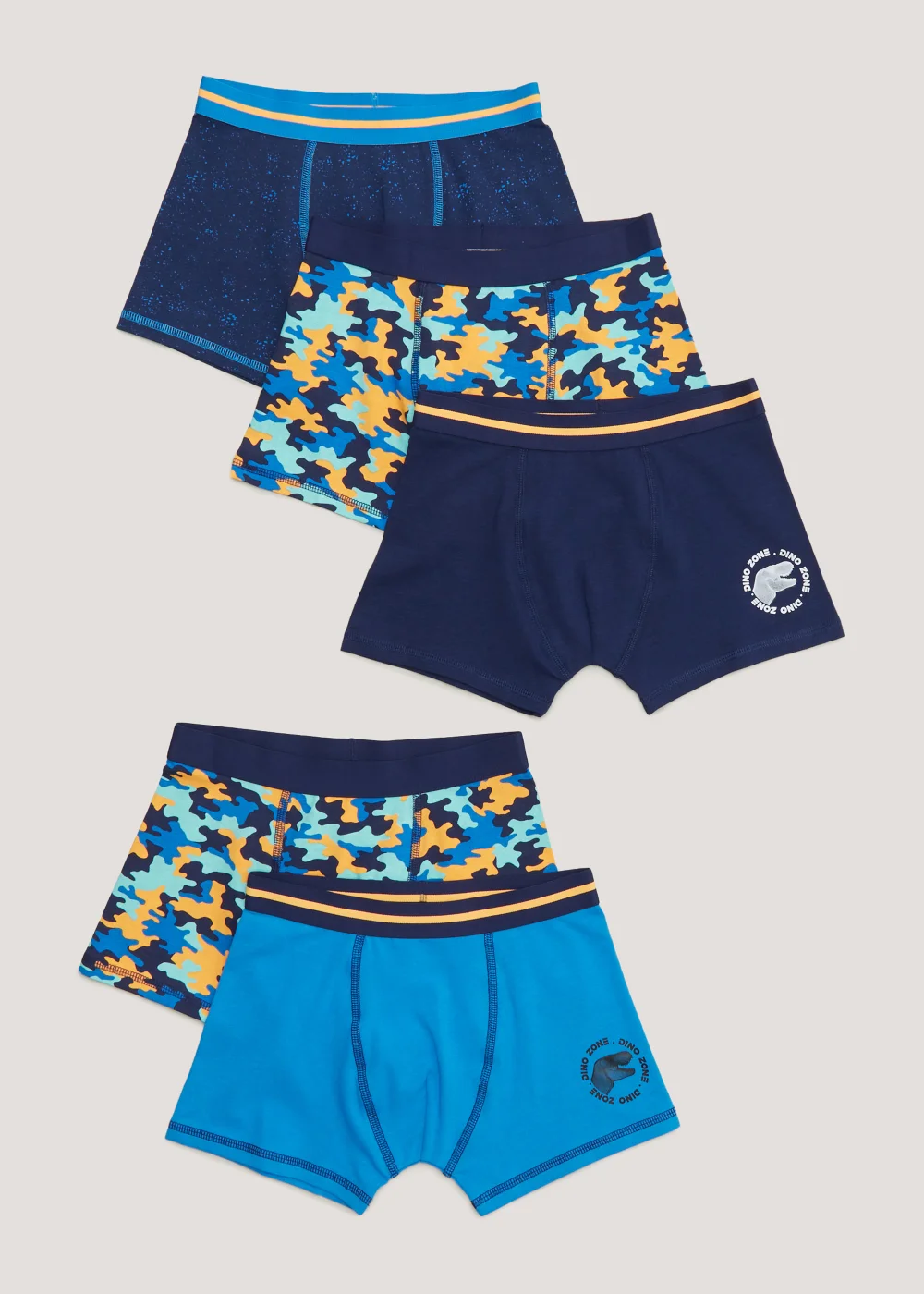 Boys 5 Pack Blue Trunks (4-13yrs) - 8-9 yrs Image 1