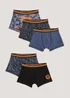 Boys 5 Pack Graffiti Trunks (4-13yrs) - Age 4 - 5 Years Image 1