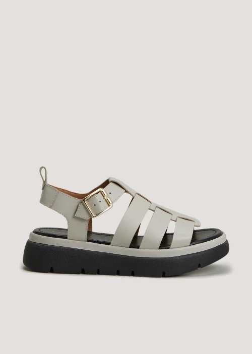 Stone Real Leather Chunky Gladiator Sandals - Size 3 Image 1