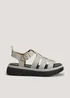 Stone Real Leather Chunky Gladiator Sandals - Size 3 Image 1