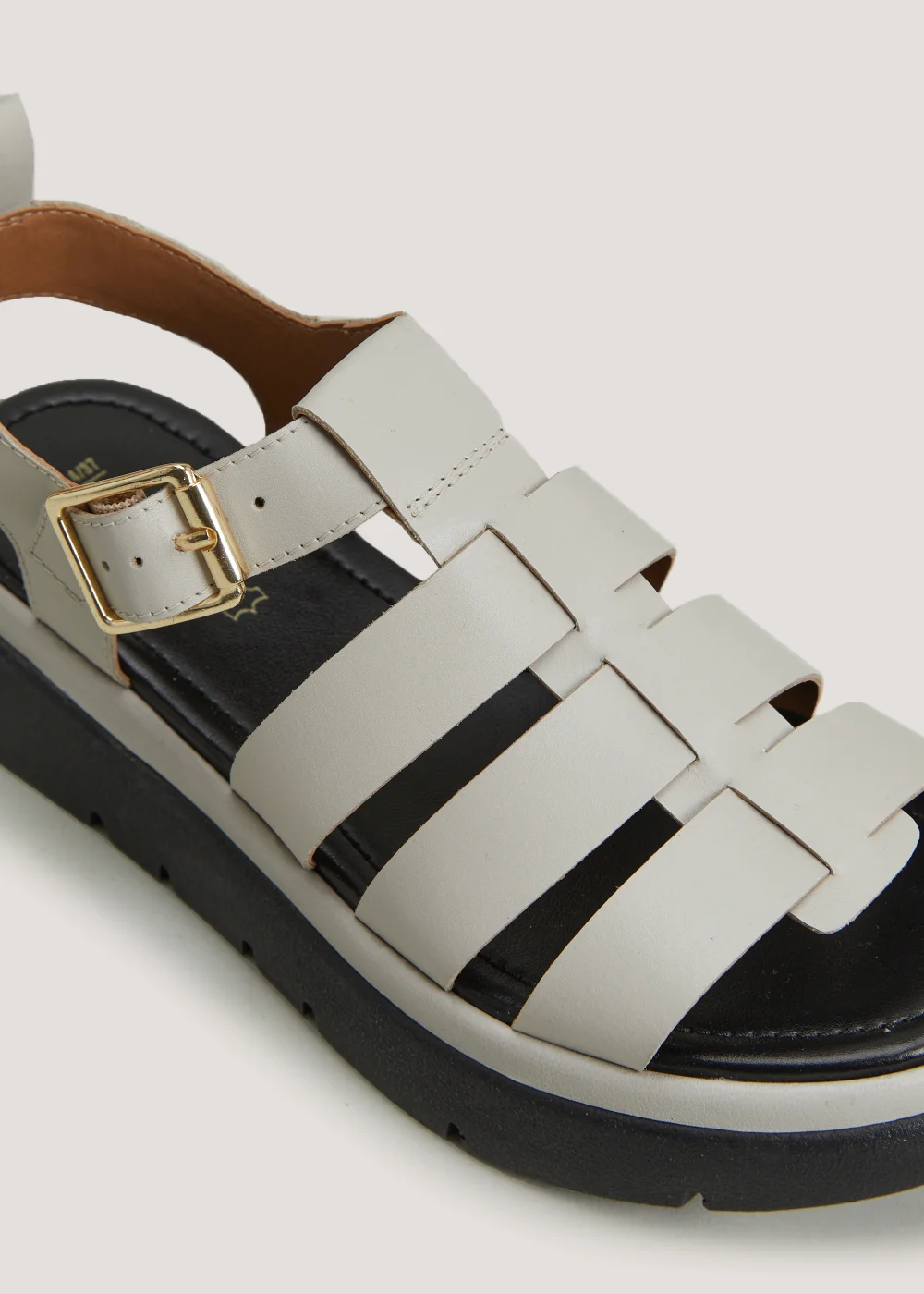 Stone Real Leather Chunky Gladiator Sandals - Size 3 Image 2