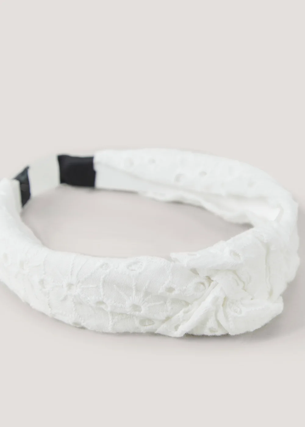 White Broidery Headband - One Size Image 2