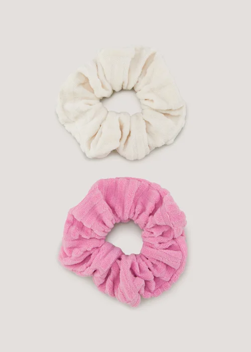 2 Pack Multicoloured Large Scrunchies - One Size Image 1