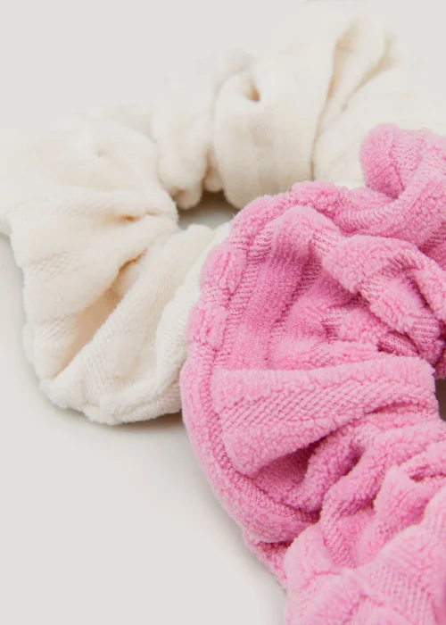 2 Pack Multicoloured Large Scrunchies - One Size Image 2