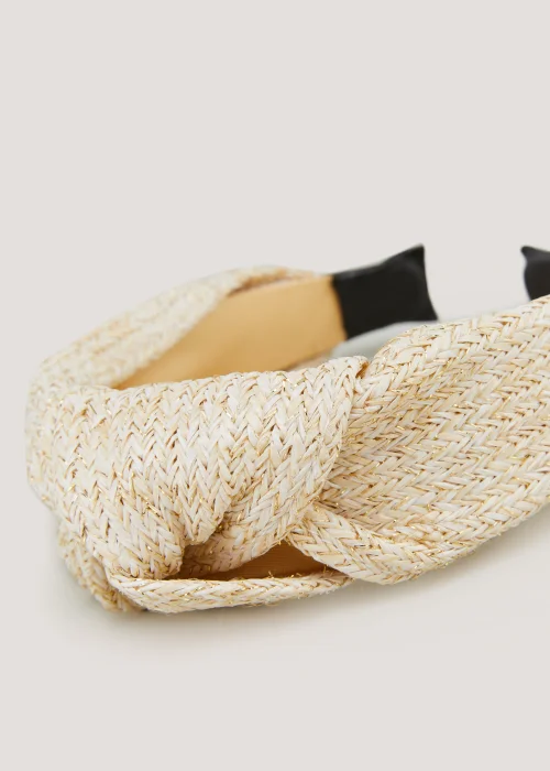 Natural Raffia Headband - One Size Image 2