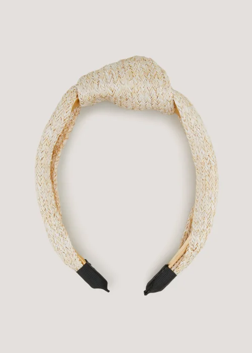 Natural Raffia Headband - One Size Image 1