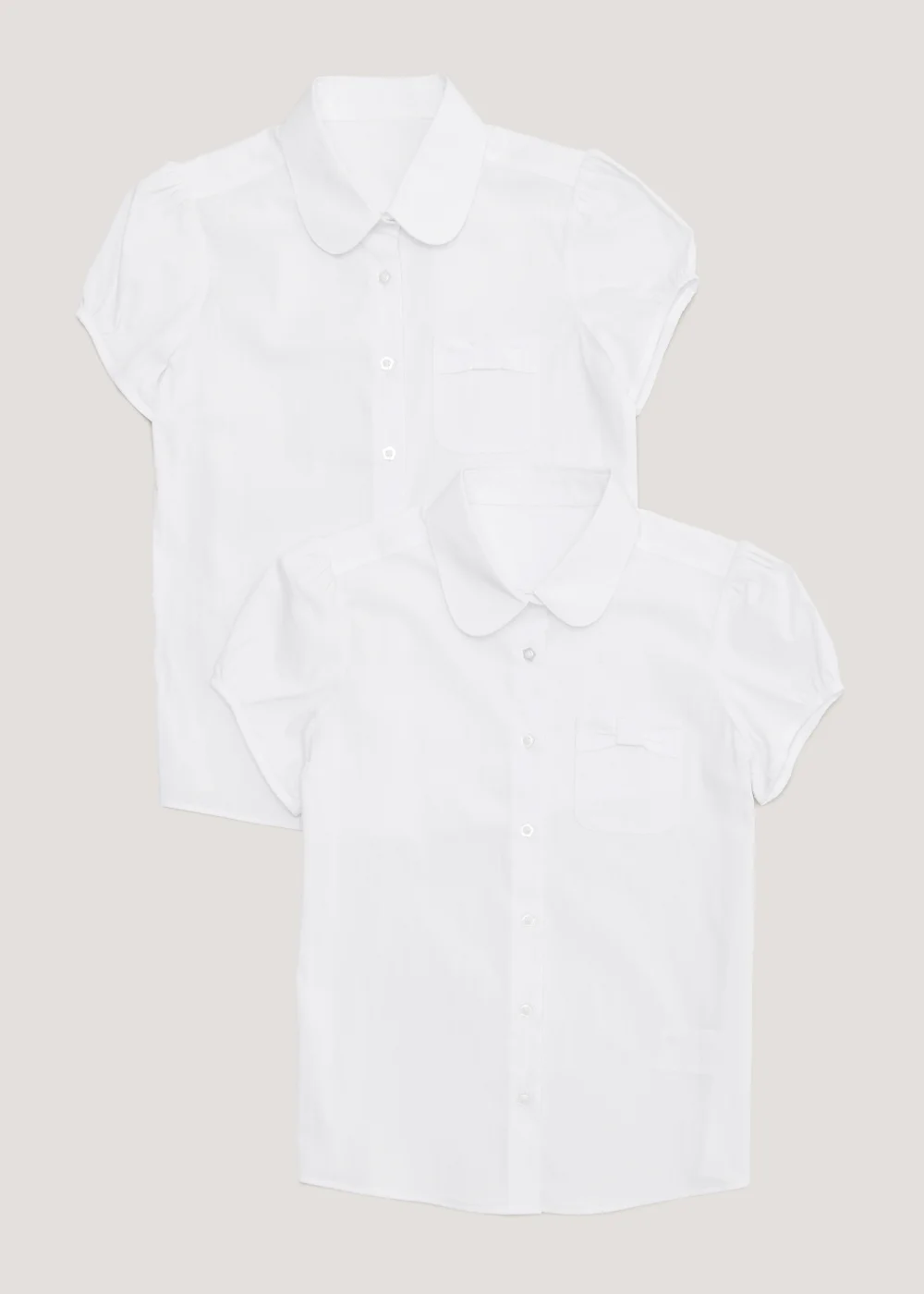 Girls 2 Pack White Stretch School Blouses (3-13yrs) - 3 Yrs Image 1