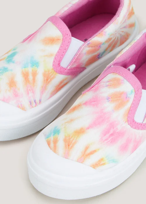 Girls Tie Dye Slip On Canvas Pumps (Younger 4-12) - Size 4 Infants Image 2