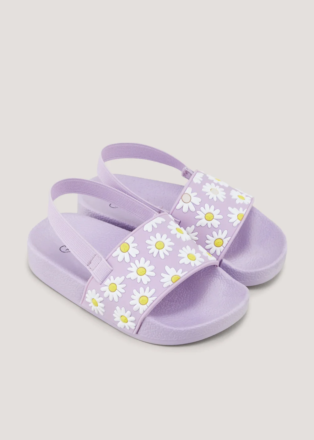 Girls Lilac Flower Sliders (Younger 4-9) - Size 4 Infants Image 1